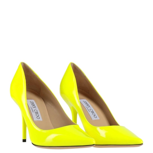 Bright Yellow Stiletto Heels - Picture 2 of 3